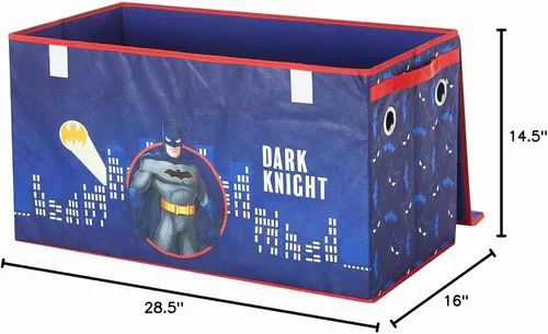 Vista 5 de Idea Nuova Batman - Baúl plegable de almacenamiento de juguetes para niños, duradero con tapa suave, 28.5 x 14.5 x 16 pulgadas