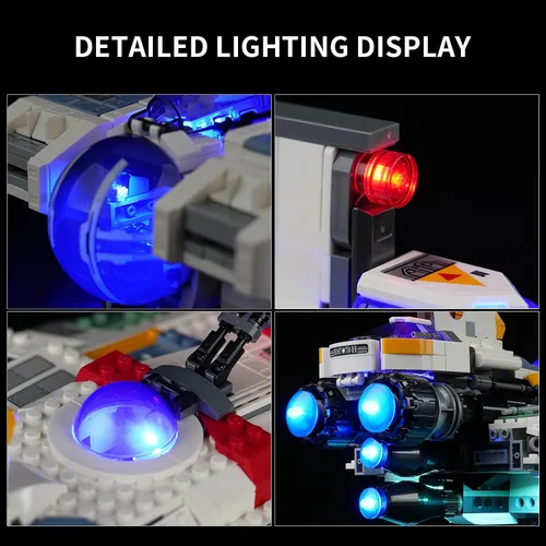 Vista 3 de Kit de luz LED para Lego Star Wars Ghost & Phantom II 75357, kit de iluminación creativa compatible con Lego 75357 (solo luces, sin juego de Lego)