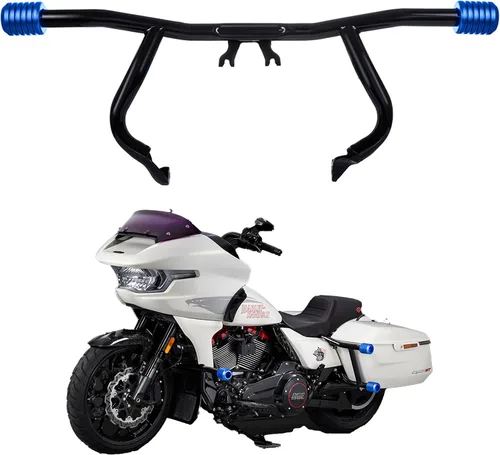 Vista 11 de Advanblack Protector de motor 2009-2026 plano Protek rendimiento delantero alto paso barra de choque para Harley Touring Street Glide Road King Rojo