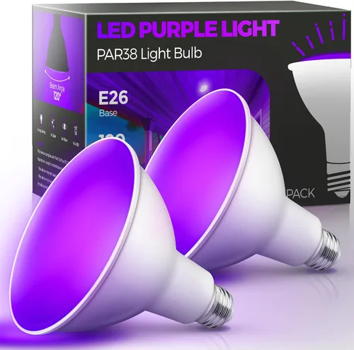 Vista 14 de LOHAS - Bombillas amarillas para insectos para exteriores, luz de inundación LED PAR38 para exteriores, equivalente a 150-200 W, 2000 K,