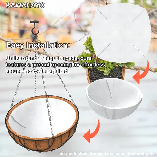 Vista 5 de Revestimiento de cesta colgante de autorriego para almacenamiento de agua para revestimiento de coco absorbe la alfombrilla de agua, dispositivo