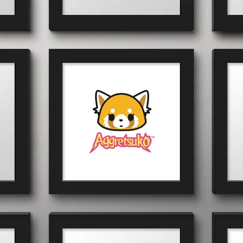 Vista 2 de Trends International Gallery Pops Sanrio Aggretsuko - Póster de pared con insignia de Aggretsuko, 12.00 x 12.00 pulgadas, versión de marco negro