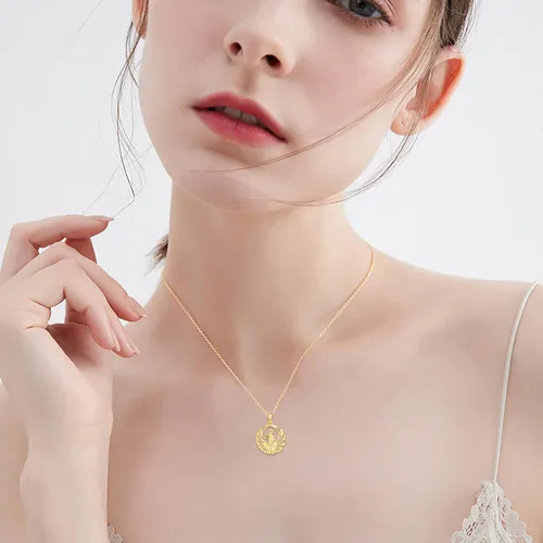 Vista 2 de KECHO 14K Gold Phoenix Necklace Gifts for Women Yellow Gold Rising Phoenix Pendant Necklace Jewelry Gifts
