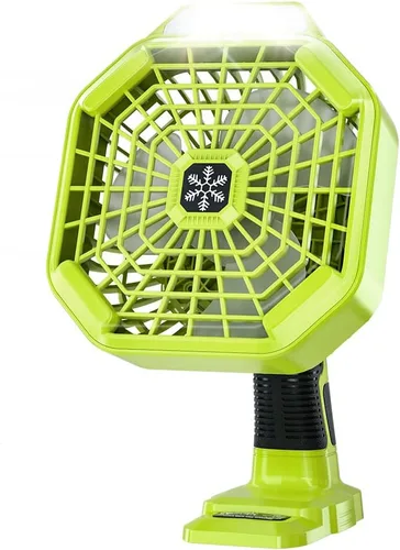 Vista 7 de 18V Cordless Fan Compatible with Ryobi 18V Battery, Battery Operated Fan for Camping with LED Light, Remote, 3 Wind/Brightness Modes, Timer for Tent