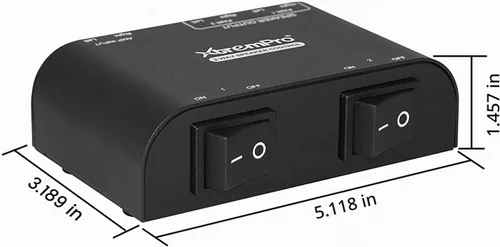Vista 4 de 61048 - Interruptor de altavoz de 2 a 4 vías, 1 en 2 a 1 en 4 salidas, selector de altavoces estéreo con abrazaderas de terminal, caja