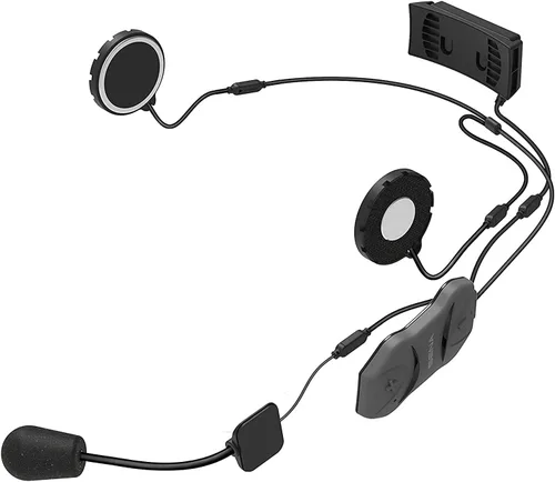 Vista 3 de Sena Sistema de comunicación Bluetooth para motocicleta de perfil bajo 10R para adultos, negro, paquete dual 2022 EE. UU