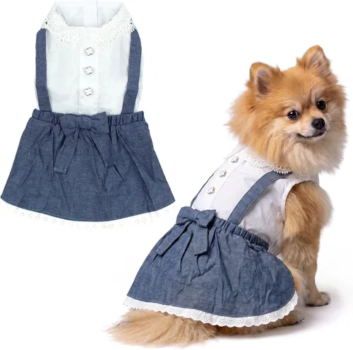 Vista 55 de Parisian Pet Chambray - Vestido para perro - Ligero sin mangas para perro, niña, talla XS Chambray en general