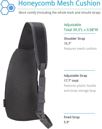 Vista 4 de Mochila cruzada para hombres y mujeres, mochila para el pecho, bolsa de hombro, gimnasio, ciclismo, viajes, deportes al aire libre