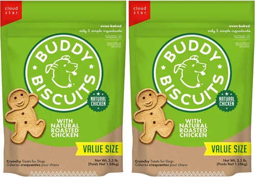 Vista 11 de Buddy Biscuits Bolsa de golosinas crujientes para perros de 3.5 libras hechas con pollo asado