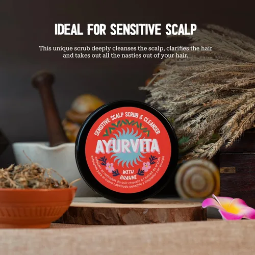 Vista 3 de Brahmi - Exfoliante y limpiador para el cuero cabelludo para hombres y mujeres, exfoliación profunda y limpieza, perfecto para el cuidado