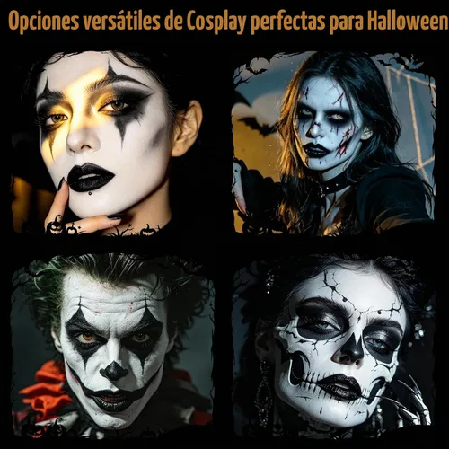 Vista 7 de Black & White Oil Face Body Paint Halloween Cosplay Makeup Accessories