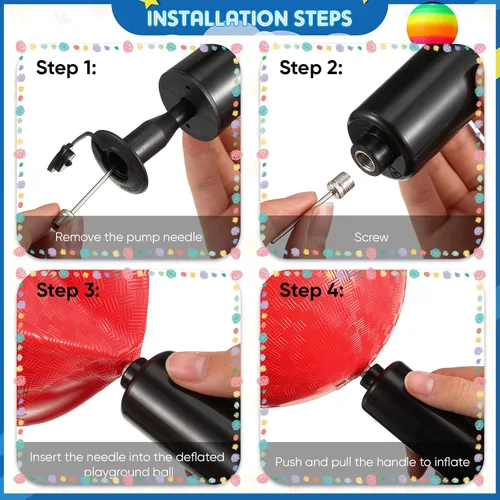 Vista 4 de Hanaive 6 pelotas inflables de goma de 10 pulgadas con bomba y bolsa de almacenamiento, Kickball hinchable para adultos, deportes al aire libre