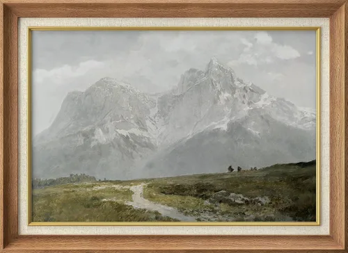 Vista 8 de MUDECOR Lienzo enmarcado prémium para pared, pinos nevados en bosque de invierno, ilustraciones modernas, arte contemporáneo, escénico, divertido