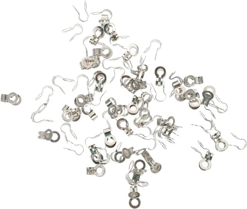 Vista 5 de EXCEART 125pcs Cadena de bola Pull Loop Conectores de ventilador de techo Lámpara Pull Loop Plata Conectores de cadena de acero inoxidable