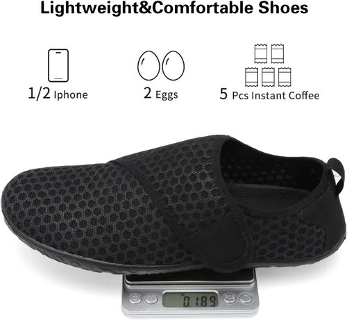 Vista 7 de Lisdwde Zapatos de agua para mujeres y hombres, antideslizantes, zapatos acuáticos, zapatos de natación, deportes de playa, zapatos de secado