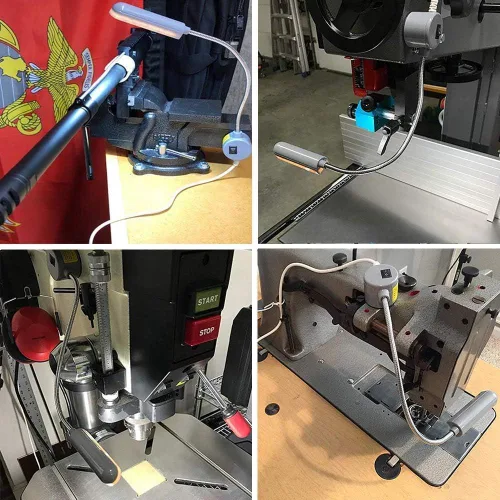 Vista 6 de Luz para Máquina de Coser, Lámpara de Trabajo Magnética LED, 30 LED, 6W, Multifuncional, Cuello de Ganso Flexible, Lámpara de Costura con Base