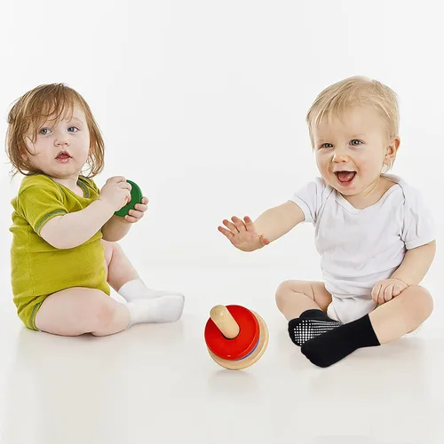 Vista 7 de GRPSKCOS Calcetines para bebés con agarre, 9 pares de calcetines antideslizantes para niños