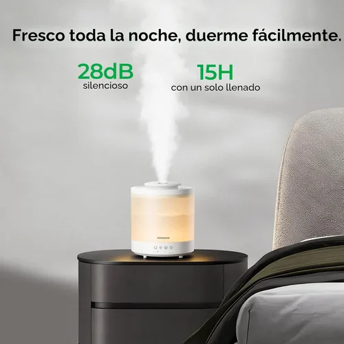 Vista 4 de Homvana Humidificadores pequeños para recámara - 2 paquetes de 1.5L Humidificador de niebla fría con relleno superior para guardería de bebé