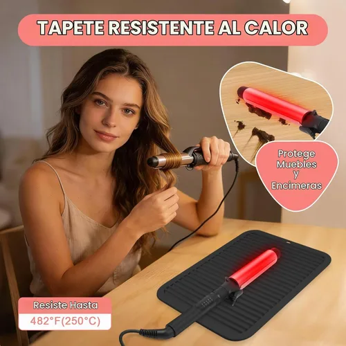 Vista 2 de Alfombrilla de silicona resistente al calor para herramientas Negro