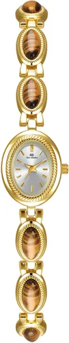 Vista 10 de CARLIEN Reloj de pulsera de cuarzo ovalado para mujer, de lujo, delicado, dorado, plateado, perla y números arábigos, fácil de leer, resistente al