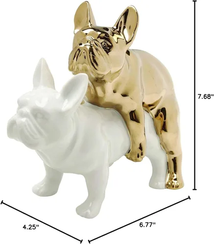Vista 7 de Kare Deko Deco Figura Love Dogs, dorado, 7.7 x 4.3 x 6.8 in