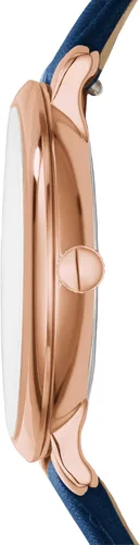 Vista 2 de Fossil Women's Jacqueline Leather Watch Cuero azul/oro rosa