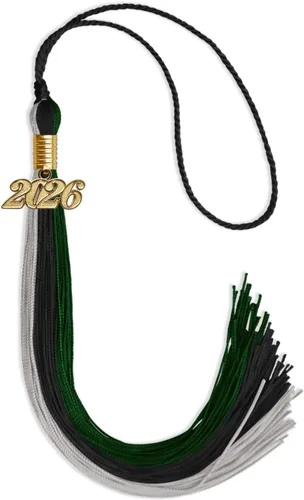 Vista 169 de Endea - Borla de graduación de triple color con gota de fecha dorada (negro/dorado/granate, 2020)