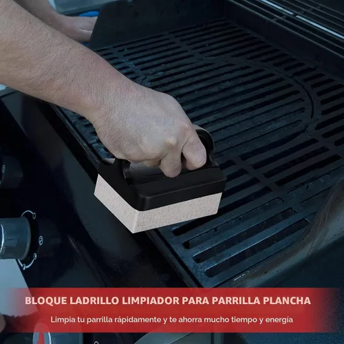 Vista 3 de Dunzy Paquete de 9 parrillas de limpieza de ladrillos con bloques de piedra pómez, limpiador de parrilla de limpieza de parrilla con mango
