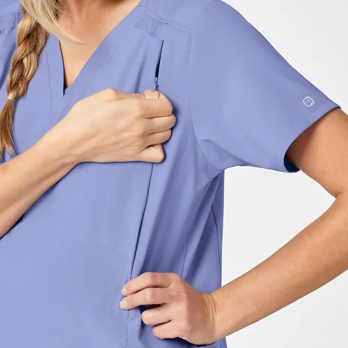 Vista 6 de WonderWink Top de maternidad con cuello en V