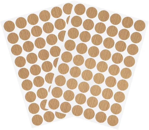 Vista 9 de Pegatinas autoadhesivas para agujeros de tornillo, tapas de cubierta de PVC, a prueba de polvo, para muebles de madera, 0.827 in, 2 hojas/108 Blanco