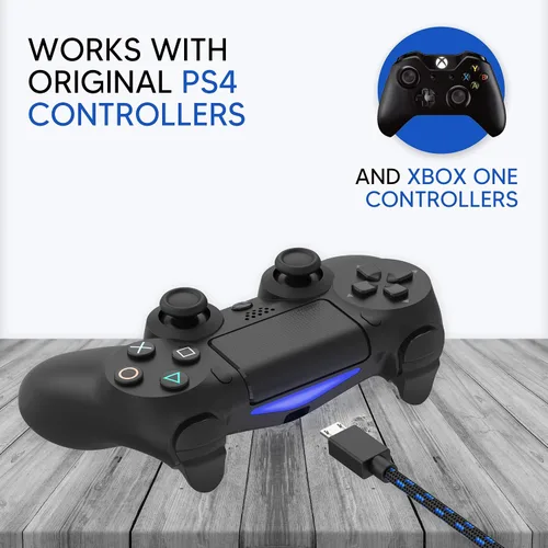 Vista 3 de TALK WORKS PS4 Controller Charging Cable for Playstation 4 - Long 10 Heavy Duty Braided Micro USB Cord Charger Cord for Sony - Black Pack of 2