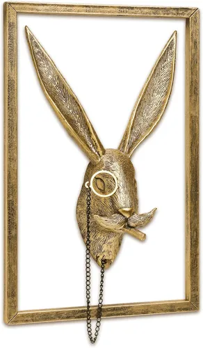Vista 16 de Newinhome Paquete de 5 cabezas de animales para decoración de pared (marco de metal de regalo), esculturas de animales de resina, decoración