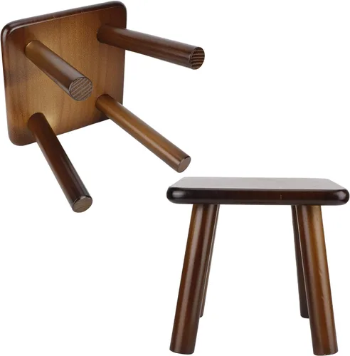 Vista 9 de POCREATION Taburete multiusos para niños, taburetes de madera para el hogar, bonito banco pequeño, asiento de pino para niños, taburete de muebles