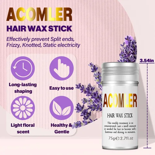 Vista 2 de Acomler Barra de cera para el cabello, barra de cera para el cabello, barra de cera para el cabello, barra de cera para cabello no graso