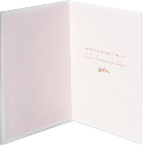Vista 2 de Papyrus Tarjeta de baby shower para niña (So Happy You're Here)