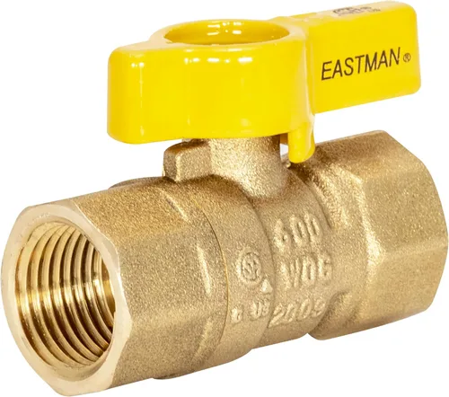 Vista 7 de Eastman Válvula de bola de gas recta de 1 pulgada FIP con mango de cuarto de vuelta, accesorios de plomería de latón, 60013