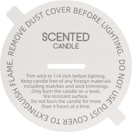 Vista 12 de CandMak Cubiertas antipolvo para velas, 160 tapas blancas mate impresas con lengüeta para hacer velas (2.125 pulgadas)