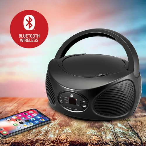 Vista 4 de GPX Bluetooth CD Boombox con radio FM, altavoz estéreo portátil
