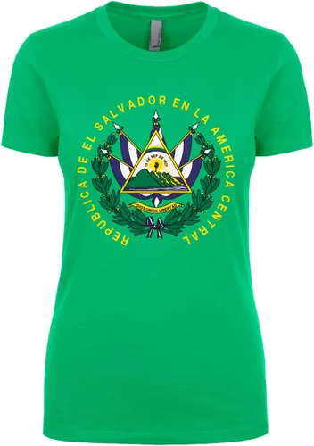 Vista 8 de Cybertela Camiseta para mujer con escudo de armas de El Salvador