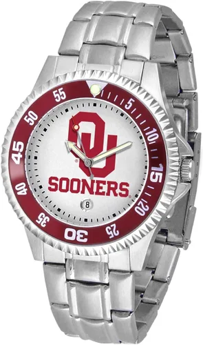 Vista 22 de SunTime Reloj de cuarzo de 1.575 in para hombre, correa de acero inoxidable de 0.787 in, esfera Gameday