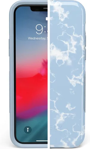 Vista 5 de Casely Funda para iPhone 11 Pro Max Funda de nubes de mármol azul claro