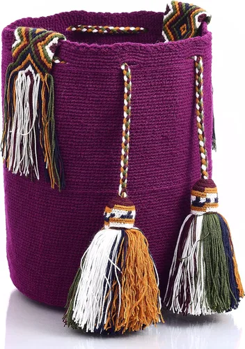 Vista 3 de Wayuu Classic Boho Collection Hand Woven Beach Crocheted Tote Handbag
