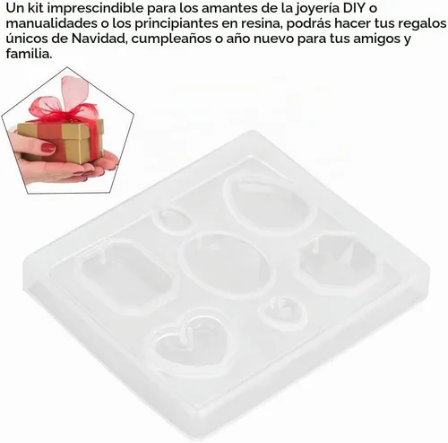 Vista 2 de Fundición, silicona transparente facetada para joyería y fabricación de manualidades