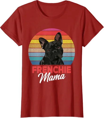 Vista 77 de Frenchie Mama - Camiseta divertida de regalo para niñas y perros Bulldog Francés, Negro, S