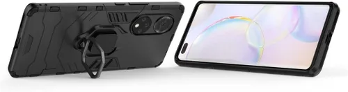 Vista 2 de Compatible con Huawei Nova 9 Pro, funda Honor 50 Pro, soporte de anillo de metal a prueba de golpes (funciona con soporte magnético para automóvil)