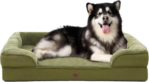 Vista 118 de EHEYCIGA – Cama ortopédica impermeable para perros pequeños, de espuma viscoelástica tipo caja de huevos, con bordes elevados y base antideslizante
