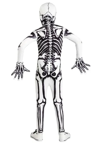 Vista 2 de Disfraz de Esqueleto Blanco para Niños Multicolor
