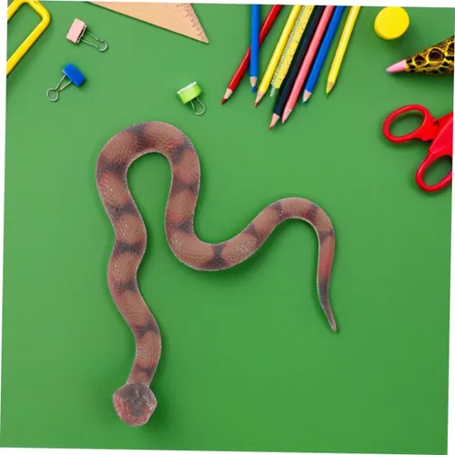 Vista 5 de Yardwe 2pcs Realistic Rubber Snakes Soft Rattlesnake Figurine for Pranks Halloween Decorations Garden Displays Educational Fun Safe for Pets