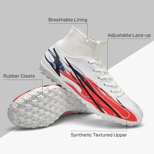 Vista 2 de Zapatos de fútbol para hombre, botines de fútbol atléticos, de alta calidad, transpirables, antideslizantes, para exteriores, para entrenamiento