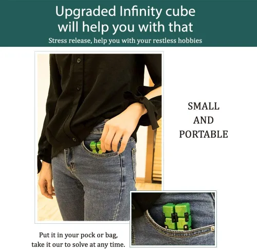 Vista 6 de QIYI - Pequeño elefante dorado actualizado juguete Infinity Cube Fidget, genial Mini Gadget, el mejor para aliviar el estrés y la ansiedad y matar